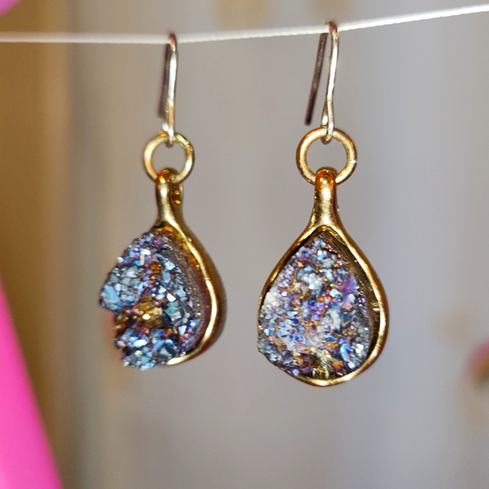 3/$20 Teardrop Druzy Stone Earrings